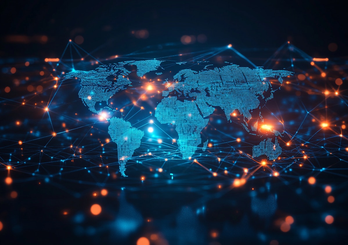 Digital global network map